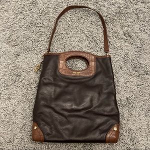 Henri Bendel Brown Crocodile Hobo Bag